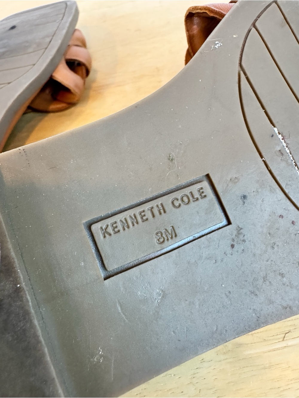 Kenneth Cole | Saddle Brown Slide Sandal, 8 - Picture 10 of 10